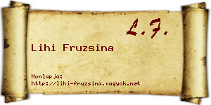 Lihi Fruzsina névjegykártya
